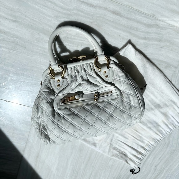 WHITE Quilted Leather Marc Jacobs Stam Bag with chain strap - Picture 2 of 16